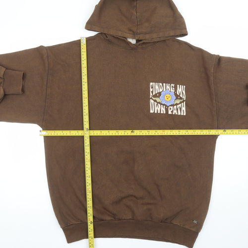 Pull&Bear Teen Brown 'Finding My Own Path' Hoodie Size S