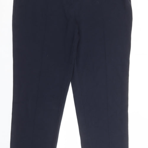 Marks and Spencer Women's Blue Regular Fit Stretch Trousers Size 18
