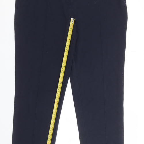 Marks and Spencer Women's Blue Regular Fit Stretch Trousers Size 18
