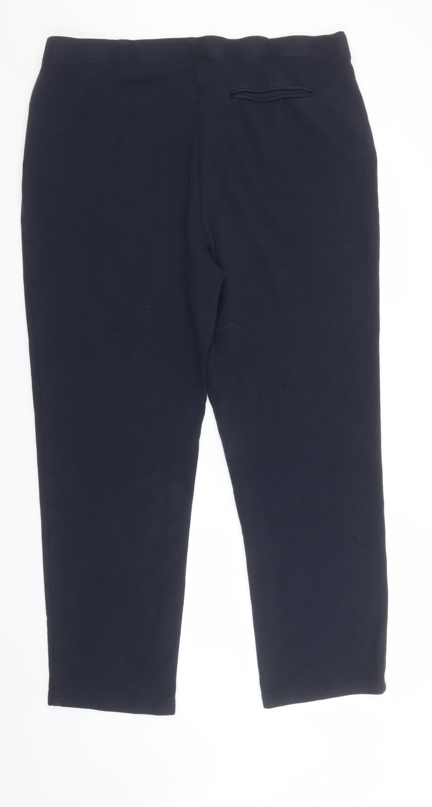 Marks and Spencer Women's Blue Regular Fit Stretch Trousers Size 18