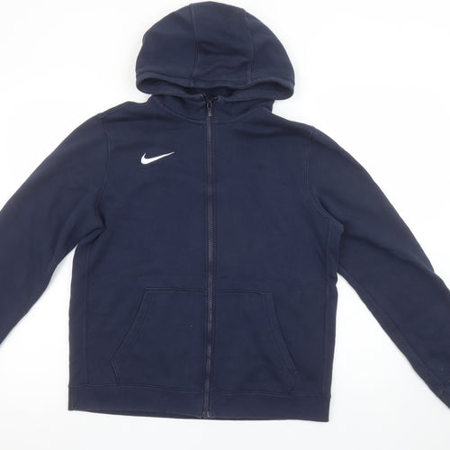 Nike Boys Navy Blue Full Zip Hoodie XL 159-170cm Cotton Blend