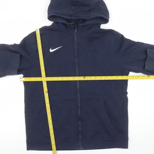 Nike Boys Navy Blue Full Zip Hoodie XL 159-170cm Cotton Blend