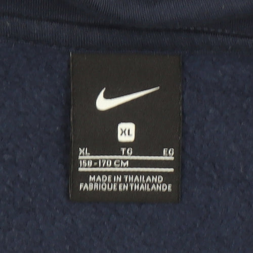 Nike Boys Navy Blue Full Zip Hoodie XL 159-170cm Cotton Blend