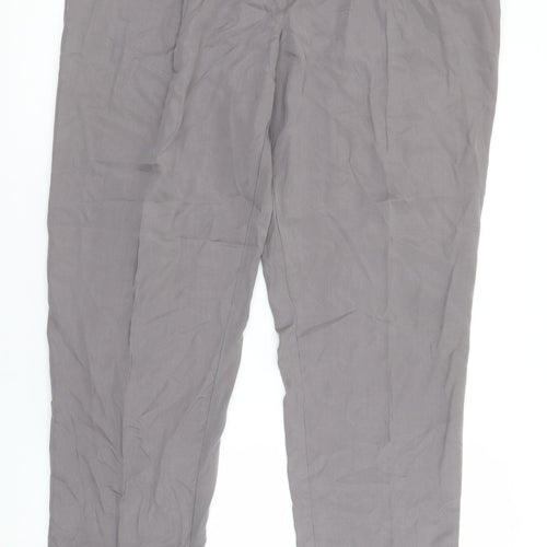 Marks and Spencer Women Grey Tapered Lyocell Trousers UK 16