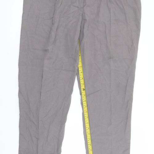 Marks and Spencer Women Grey Tapered Lyocell Trousers UK 16
