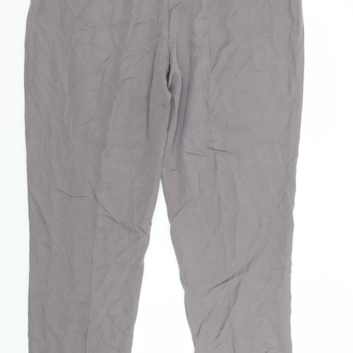 Marks and Spencer Women Grey Tapered Lyocell Trousers UK 16