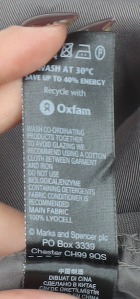 Marks and Spencer Women Grey Tapered Lyocell Trousers UK 16