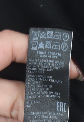 Marks and Spencer Women's Black Regular Fit Stretch Trousers Size 18