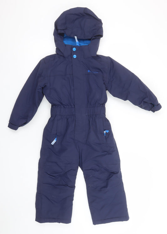 Mountain Warehouse Boys Blue Waterproof Hooded Snowsuit 3-4 Years Winter
