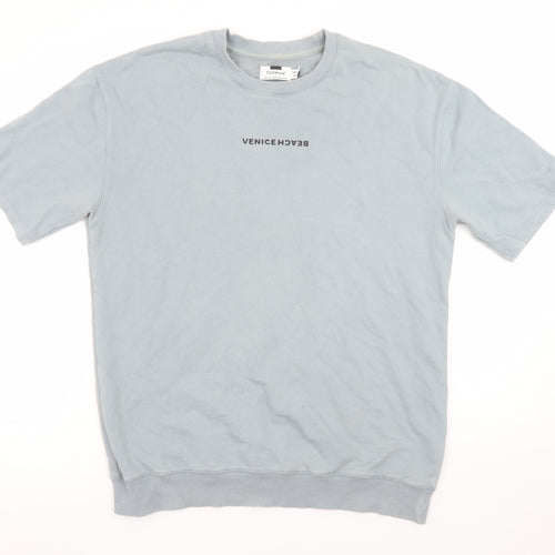 Topman Mens Blue Venice Beach Graphic T-Shirt Size M Regular Fit