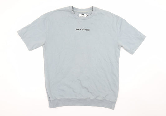 Topman Mens Blue Venice Beach Graphic T-Shirt Size M Regular Fit