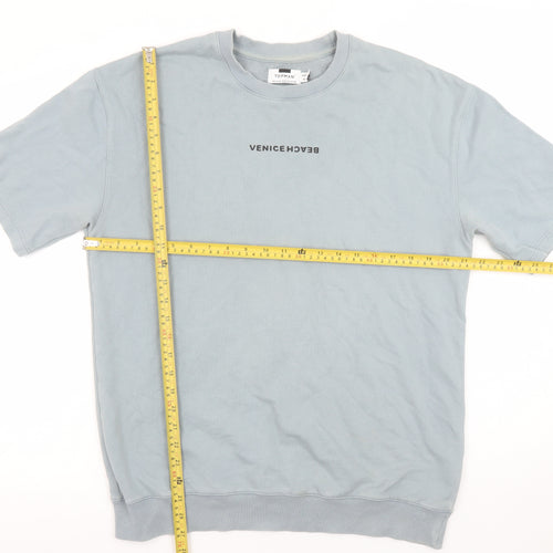 Topman Mens Blue Venice Beach Graphic T-Shirt Size M Regular Fit