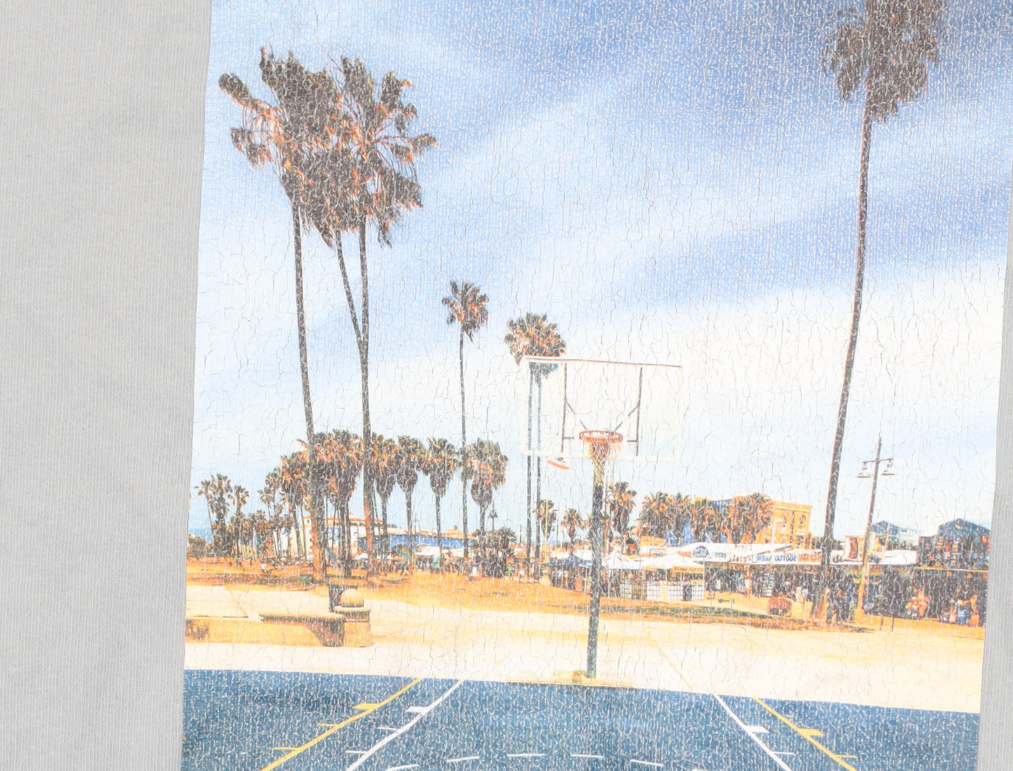 Topman Mens Blue Venice Beach Graphic T-Shirt Size M Regular Fit