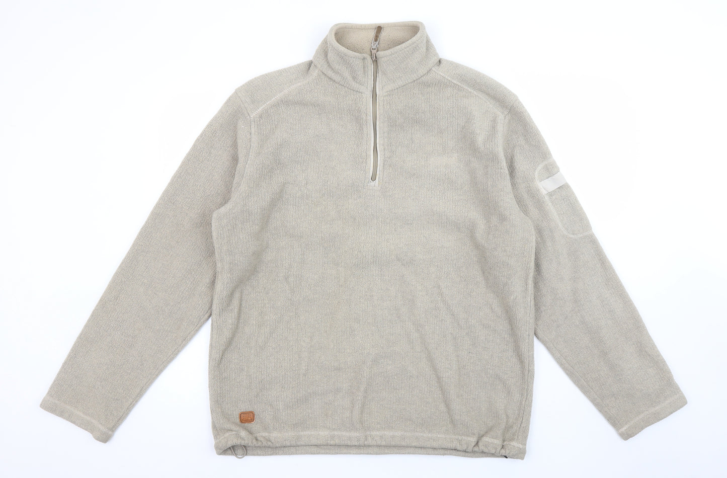 Regatta Men's Beige 1/4 Zip Fleece Sweatshirt L Outdoor Pullover