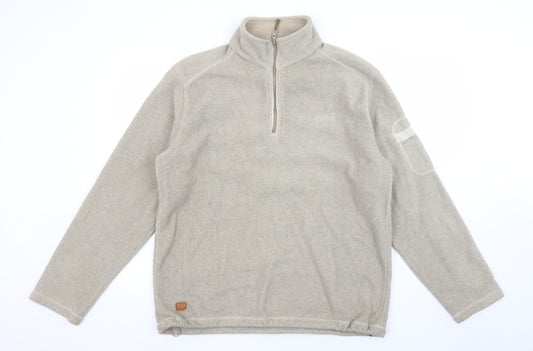 Regatta Men's Beige 1/4 Zip Fleece Sweatshirt L Outdoor Pullover