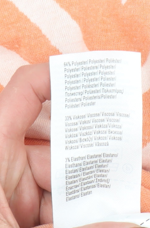 Street One Women's Orange Geometric Long Sleeve Pullover Size 12