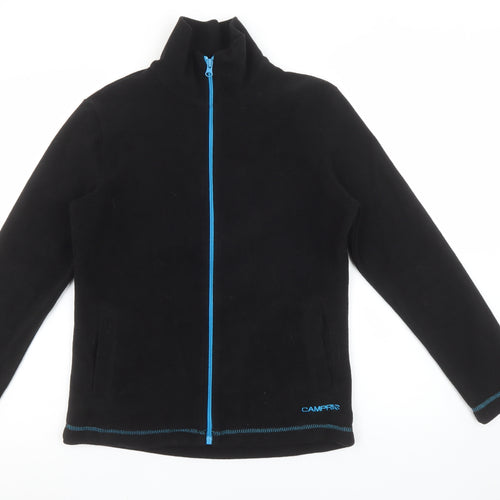 Campri Women Black Fleece Full Zip Jacket Size 8