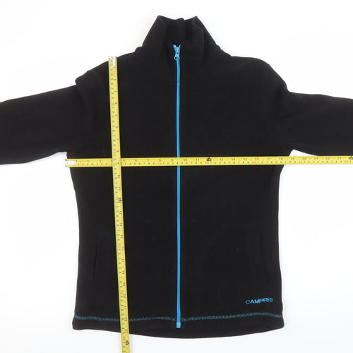 Campri Women Black Fleece Full Zip Jacket Size 8