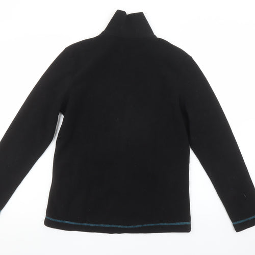Campri Women Black Fleece Full Zip Jacket Size 8