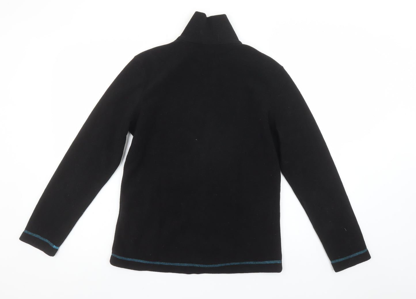 Campri Women Black Fleece Full Zip Jacket Size 8