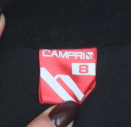 Campri Women Black Fleece Full Zip Jacket Size 8