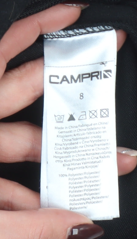 Campri Women Black Fleece Full Zip Jacket Size 8