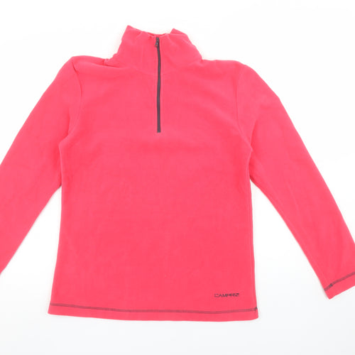 Campri Womens Pink 1/2 Zip Fleece Pullover Sweatshirt Size 10