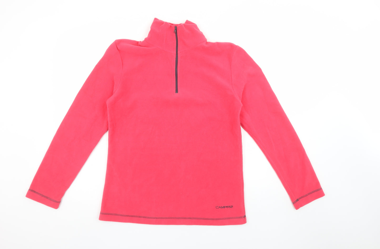 Campri Womens Pink 1/2 Zip Fleece Pullover Sweatshirt Size 10