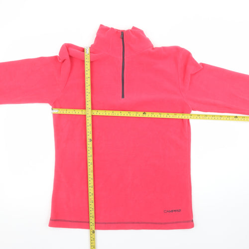 Campri Womens Pink 1/2 Zip Fleece Pullover Sweatshirt Size 10