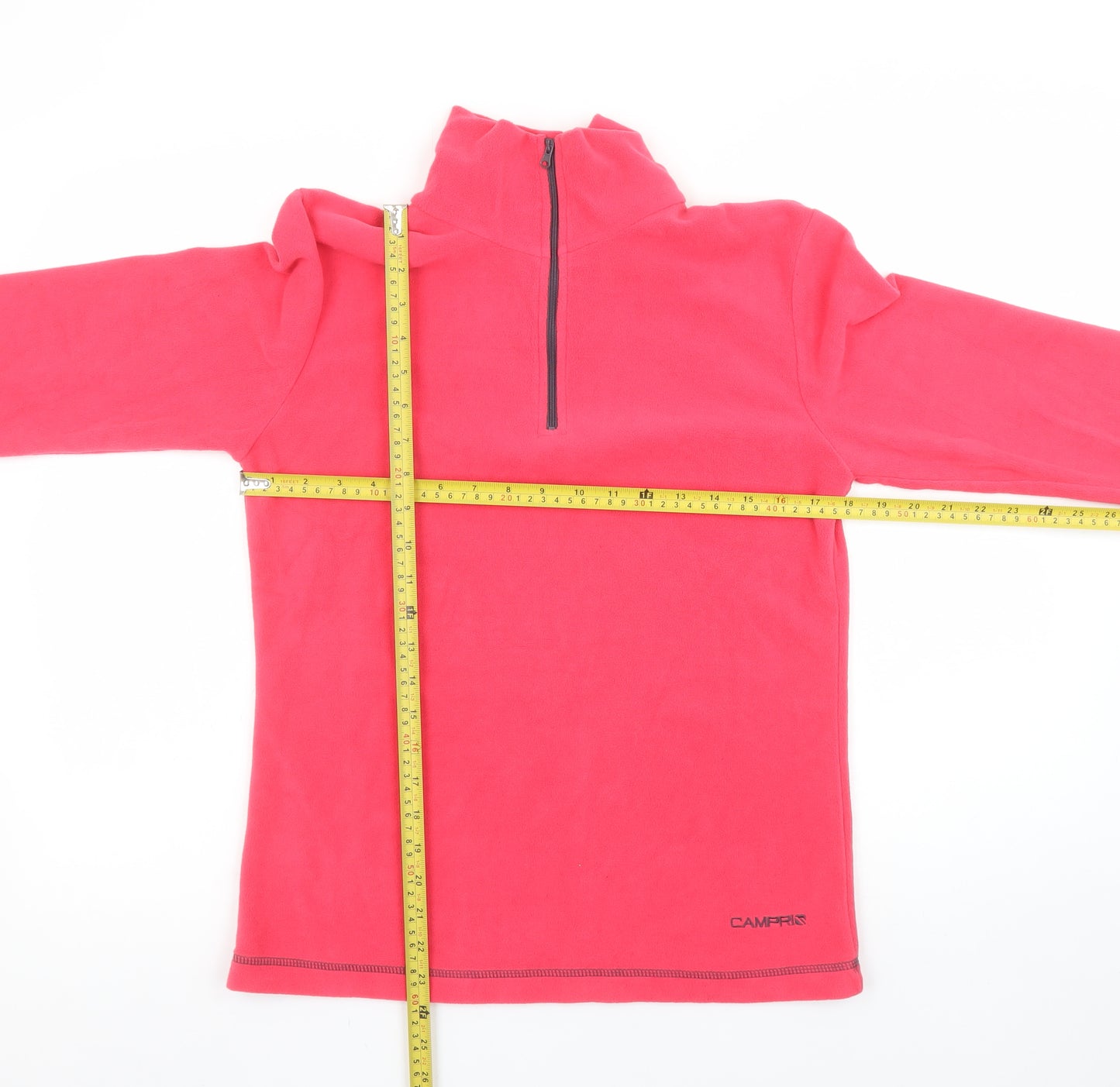 Campri Womens Pink 1/2 Zip Fleece Pullover Sweatshirt Size 10