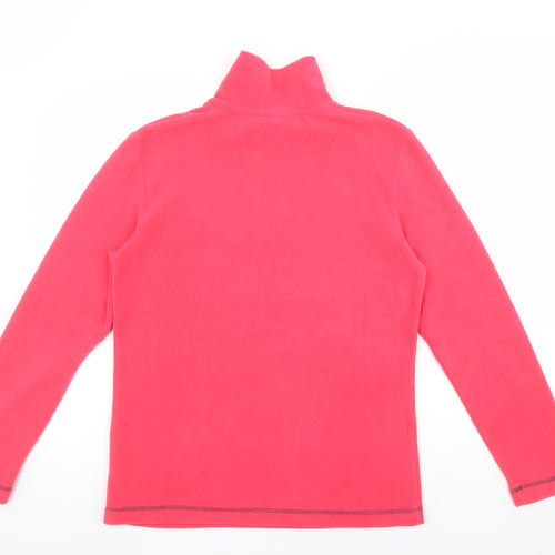 Campri Womens Pink 1/2 Zip Fleece Pullover Sweatshirt Size 10