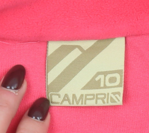 Campri Womens Pink 1/2 Zip Fleece Pullover Sweatshirt Size 10