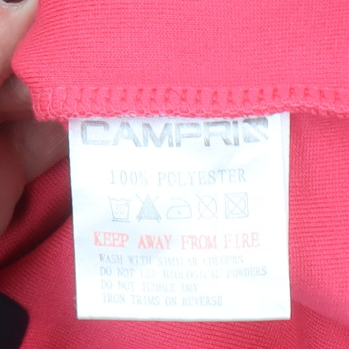 Campri Womens Pink 1/2 Zip Fleece Pullover Sweatshirt Size 10