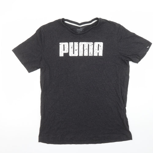Puma Men's Black Cotton Crew Neck Short Sleeve Sports T-Shirt Size M