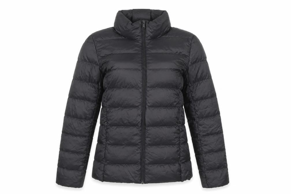 Front view of Marks & Spencer Women's Black, size 6, Puffer Jacket Down Filled