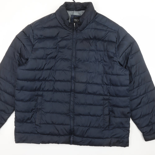 Identic Men’s Blue Puffer Jacket 2XL Regular Fit Lightweight Winter Coat