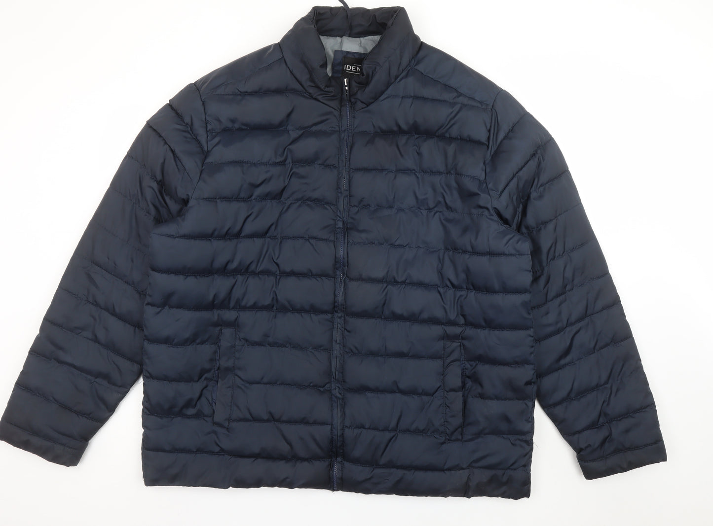 Identic Men’s Blue Puffer Jacket 2XL Regular Fit Lightweight Winter Coat