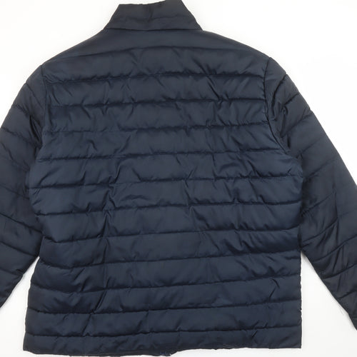 Identic Men’s Blue Puffer Jacket 2XL Regular Fit Lightweight Winter Coat