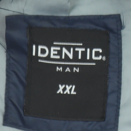 Identic Men’s Blue Puffer Jacket 2XL Regular Fit Lightweight Winter Coat