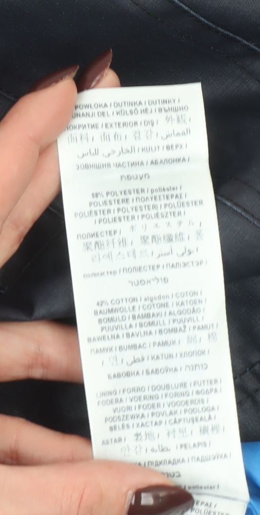 Guess Men's Blue Biker Jacket Size M Polyester Cotton Zip Up