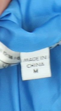 Guess Men's Blue Biker Jacket Size M Polyester Cotton Zip Up