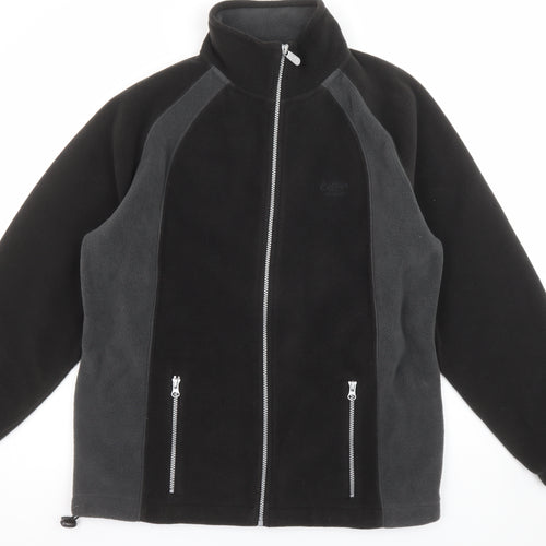 Cotton Traders Mens Black Fleece Zip Jacket Size M Outdoor Casual
