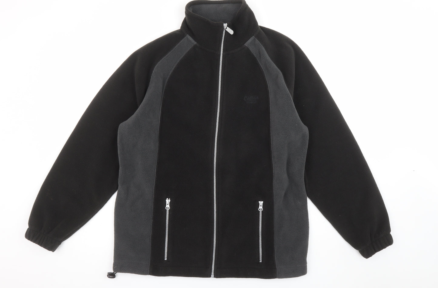 Cotton Traders Mens Black Fleece Zip Jacket Size M Outdoor Casual