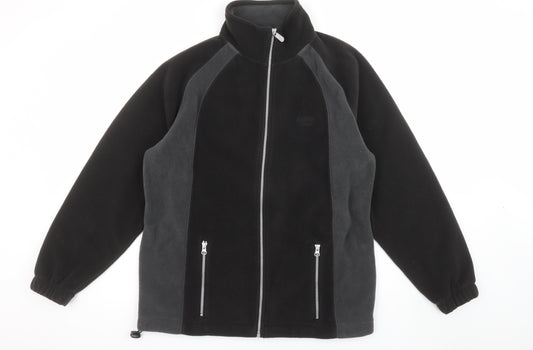 Cotton Traders Mens Black Fleece Zip Jacket Size M Outdoor Casual