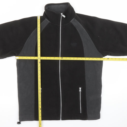 Cotton Traders Mens Black Fleece Zip Jacket Size M Outdoor Casual