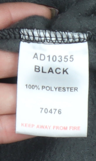 Cotton Traders Mens Black Fleece Zip Jacket Size M Outdoor Casual