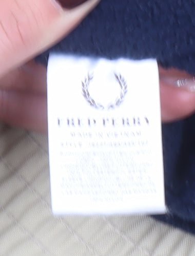 Fred Perry Men's Beige Bomber Jacket M Regular Fit Classic Zip