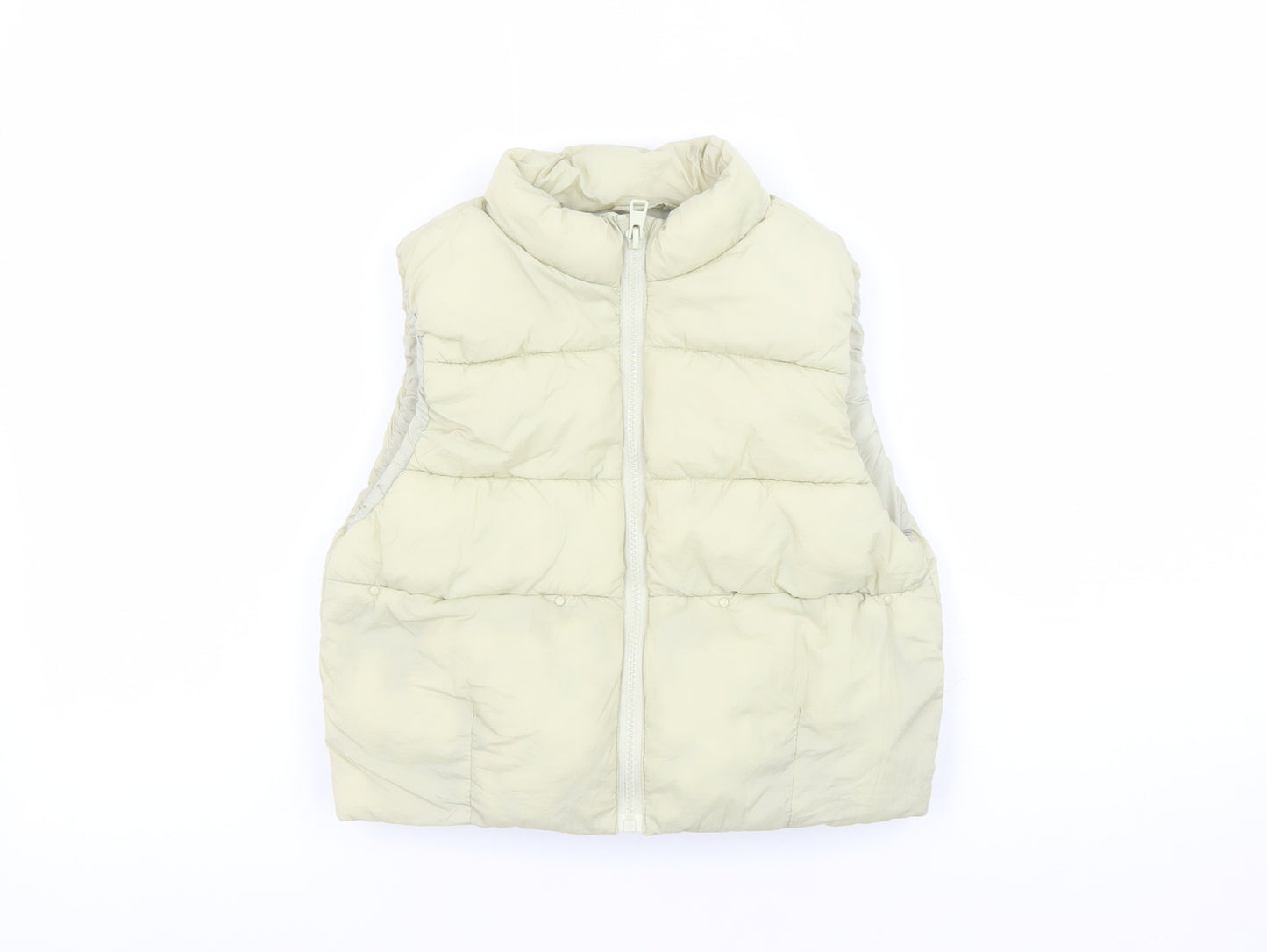Zara Boys Ivory Puffer Waistcoat 2-3 Years Full Zip Winter Gilet