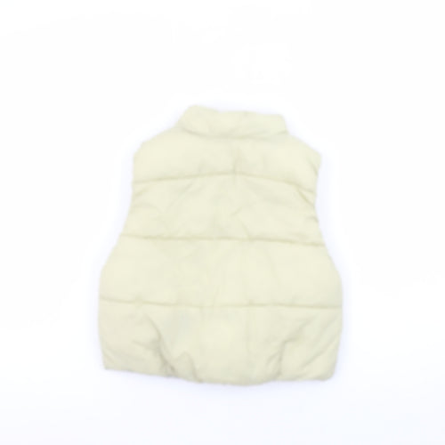 Zara Boys Ivory Puffer Waistcoat 2-3 Years Full Zip Winter Gilet
