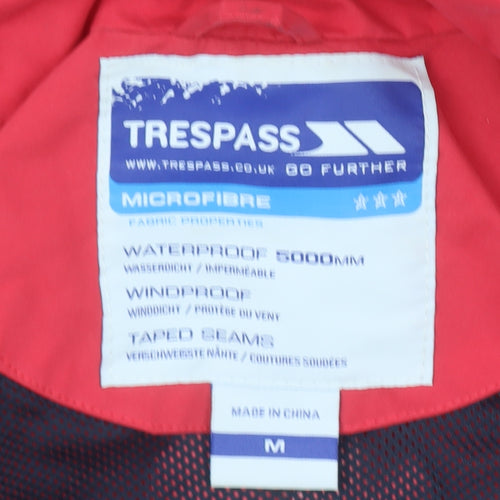 Trespass Women's Red Waterproof Hooded Rain Jacket Size M